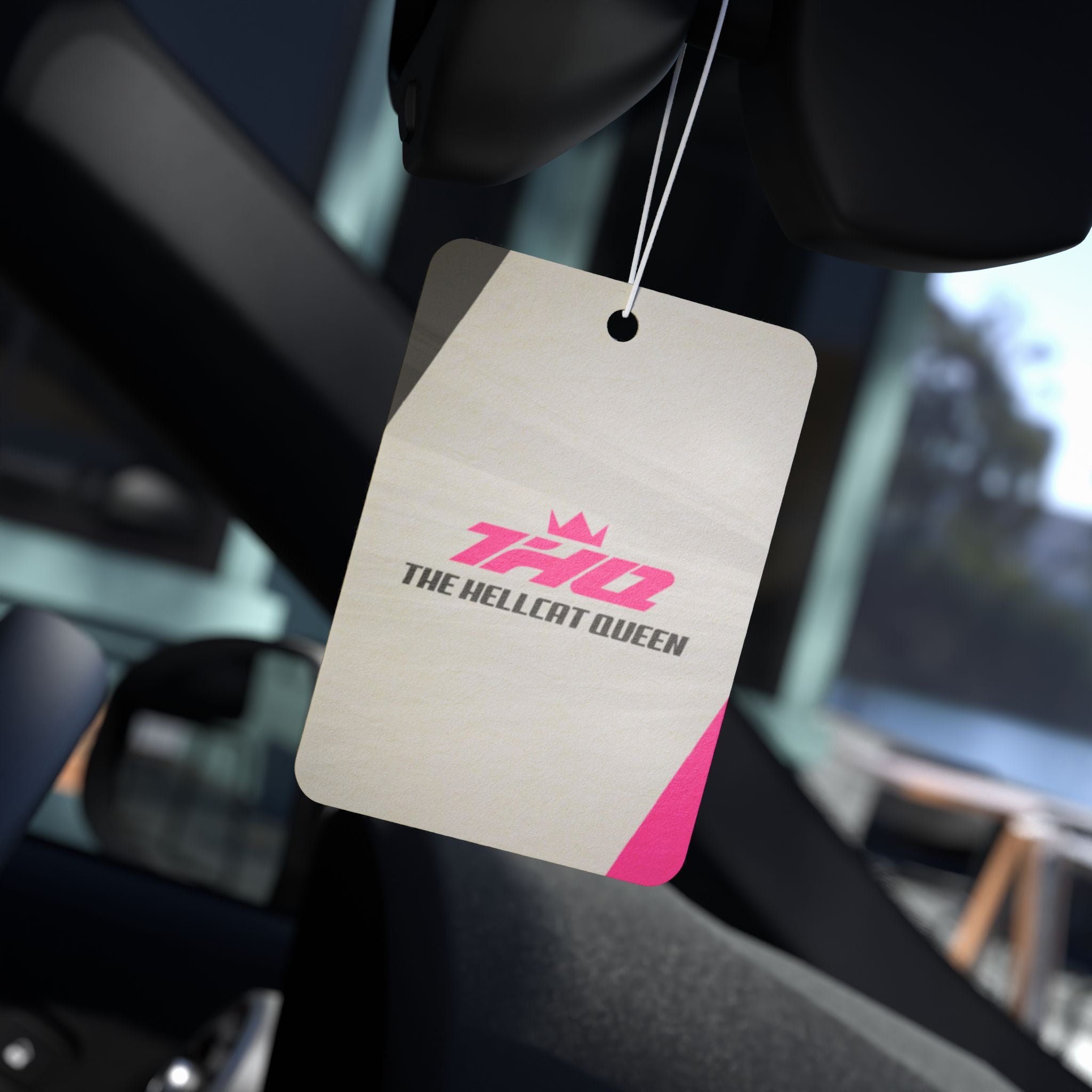 Car Air Freshener — 'The Hellcat Queen' Pink Logo