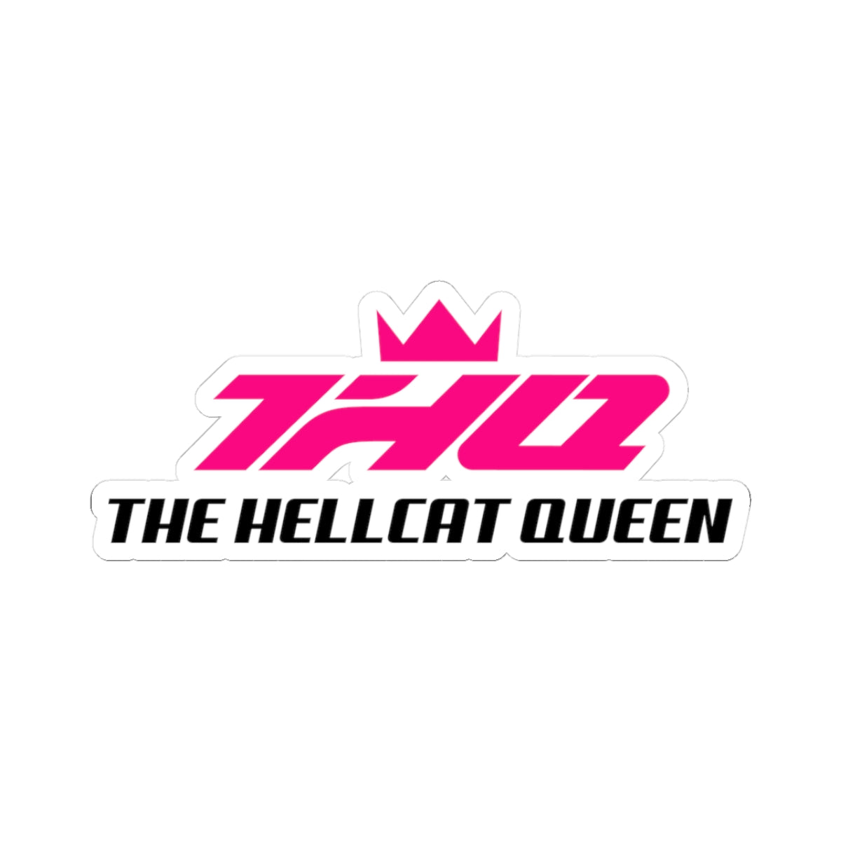 Hellcat Queen Kiss-Cut Sticker | THQ Crown Logo Decal | Pink