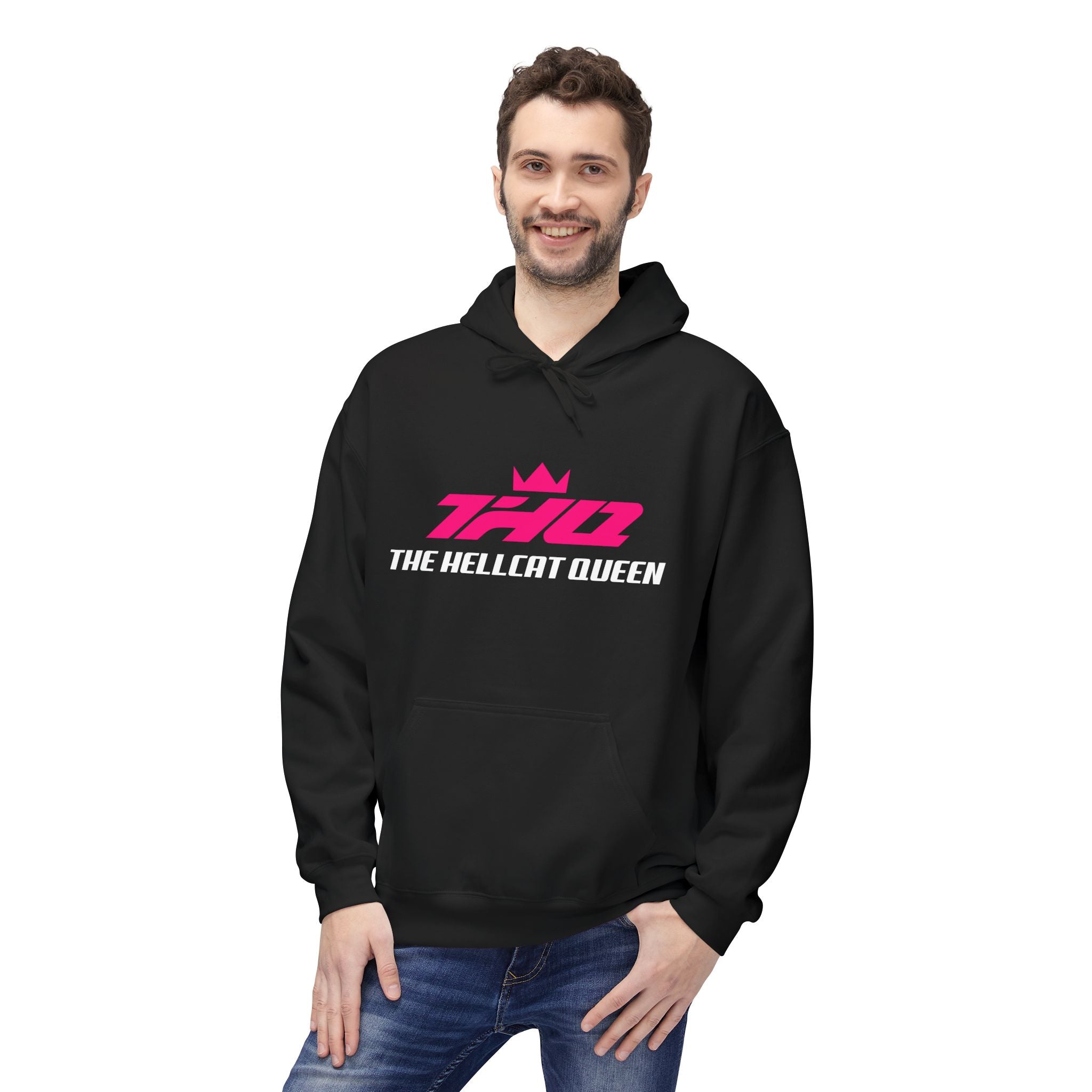 The Hellcat Queen Fleece Hoodie - Pink Logo