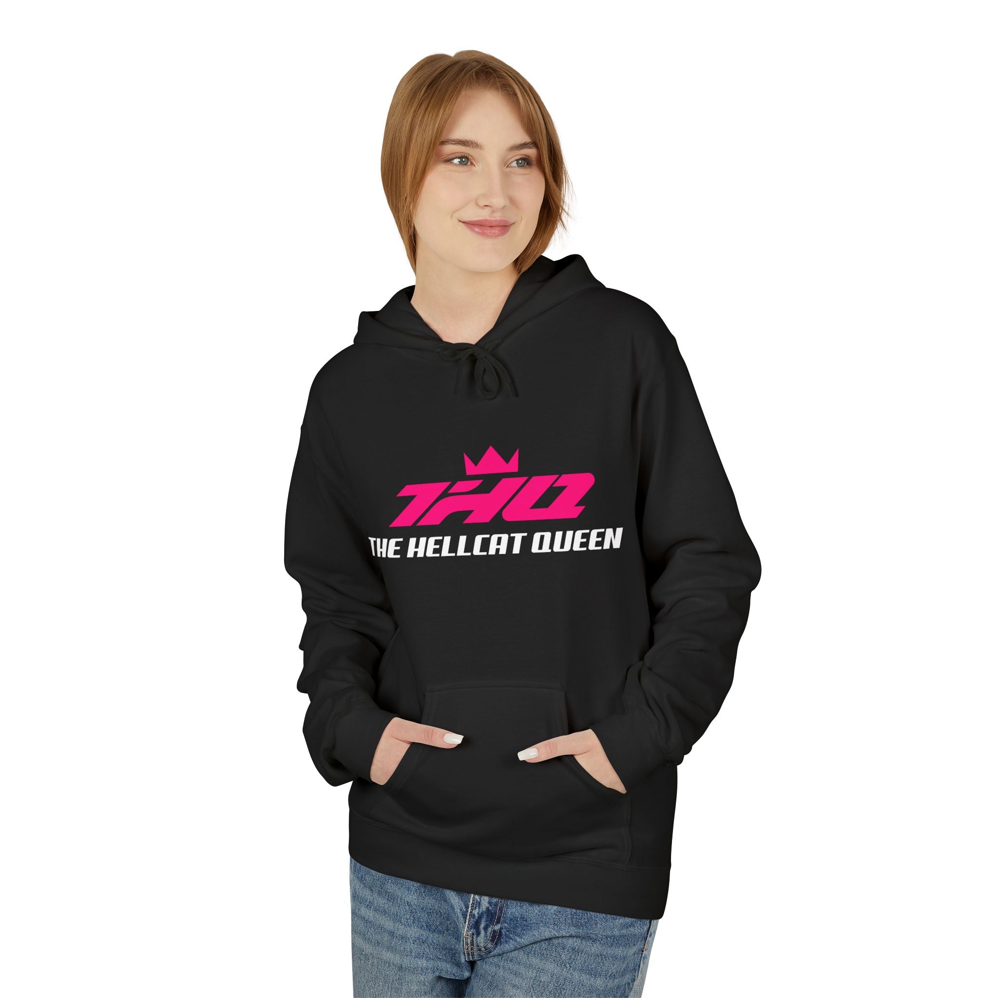 The Hellcat Queen Fleece Hoodie - Pink Logo