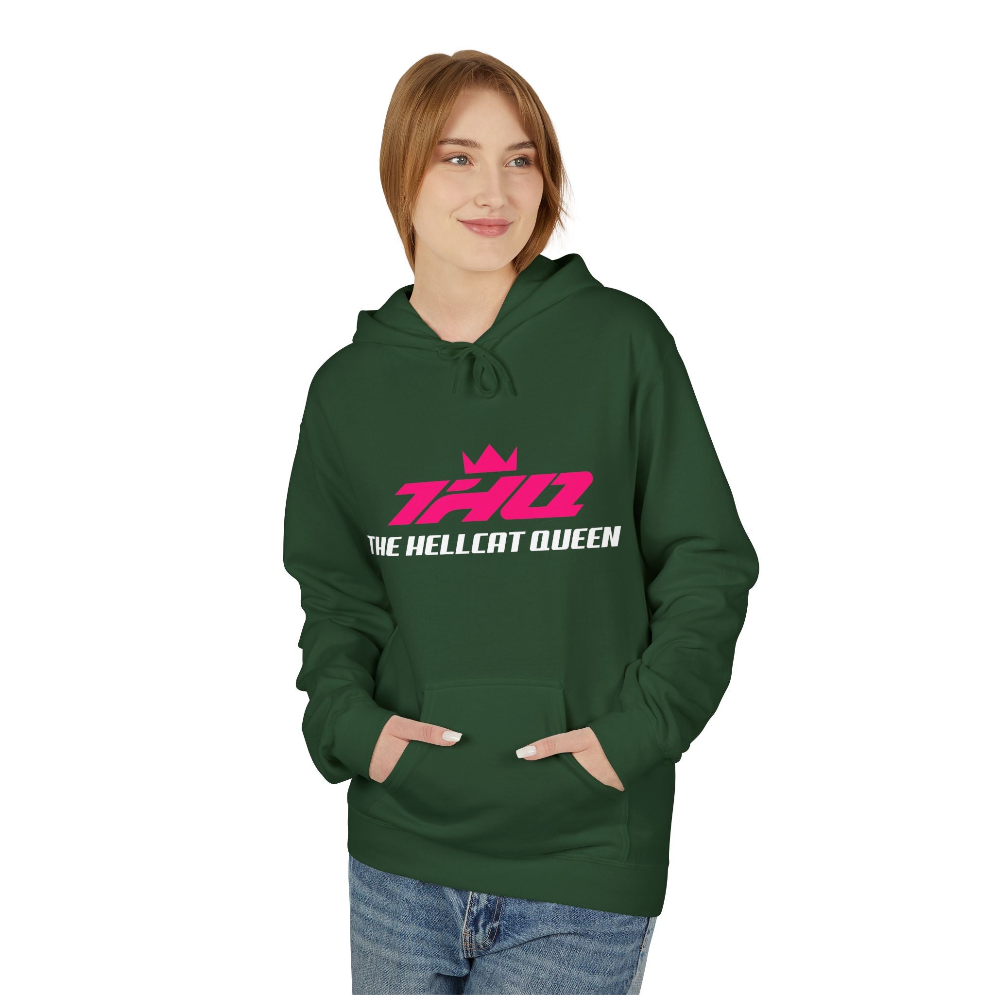 The Hellcat Queen Fleece Hoodie - Pink Logo